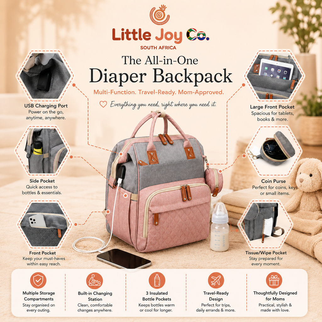 Little Joy Co™ | The Calm Parent Pack – Diaper Backpack with Built-In Changing Station