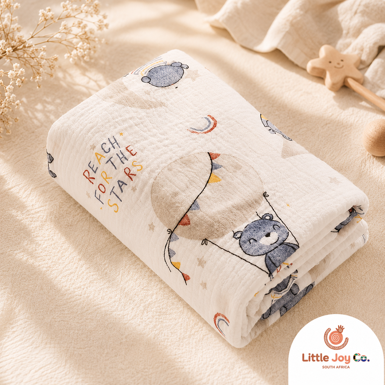 Little Joy Co™ | The First Hug After Bath — Pure Crepe Swaddle Towel for Newborns