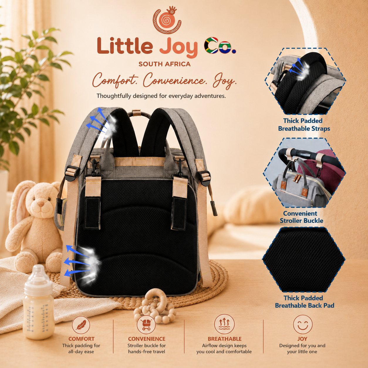 Little Joy Co™ | The Calm Parent Pack – Diaper Backpack with Built-In Changing Station