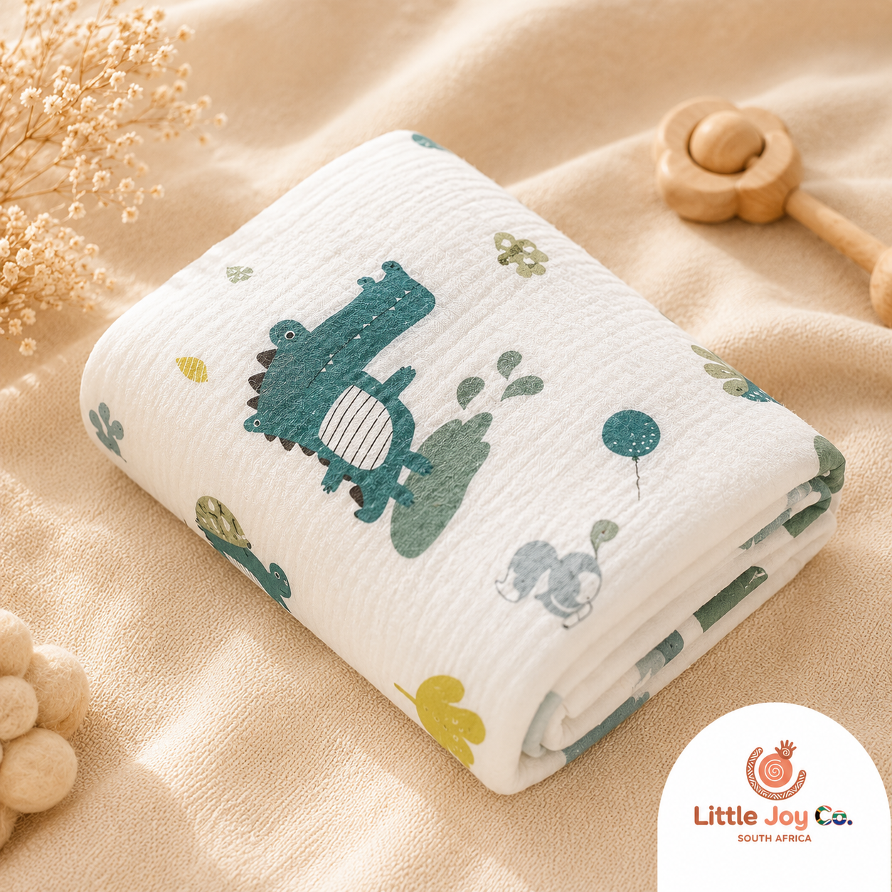 Little Joy Co™ | The First Hug After Bath — Pure Crepe Swaddle Towel for Newborns