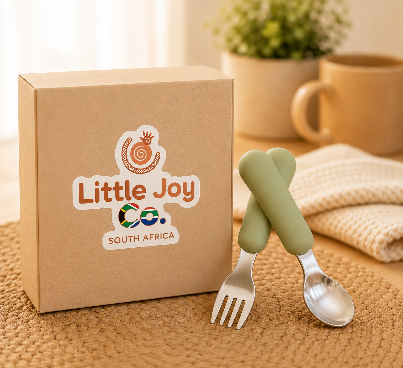 Little Joy Co™ Self-Feeding Starter Set (Stainless steel eating set with silicone handle's)