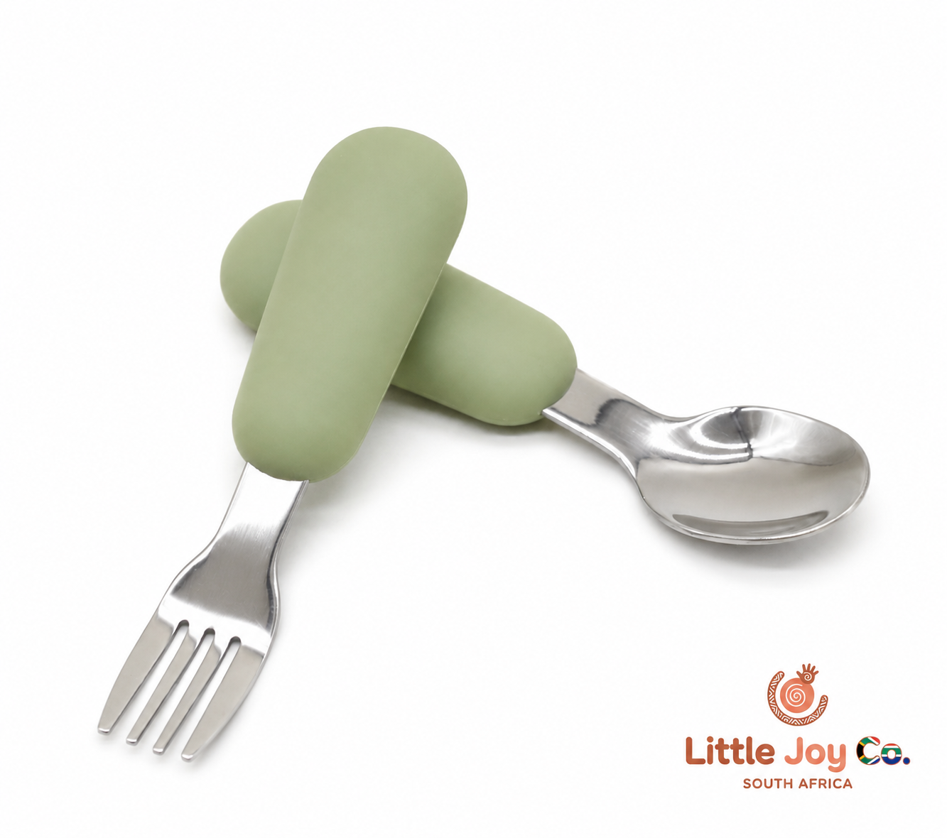 Little Joy Co™ Self-Feeding Starter Set (Stainless steel eating set with silicone handle's)